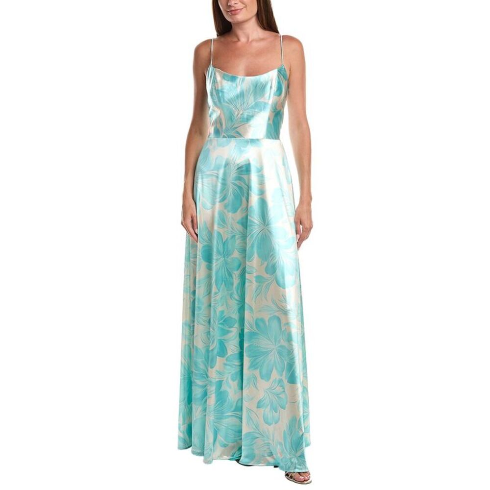 Rene Ruiz Womens  Faille Gown, Blue